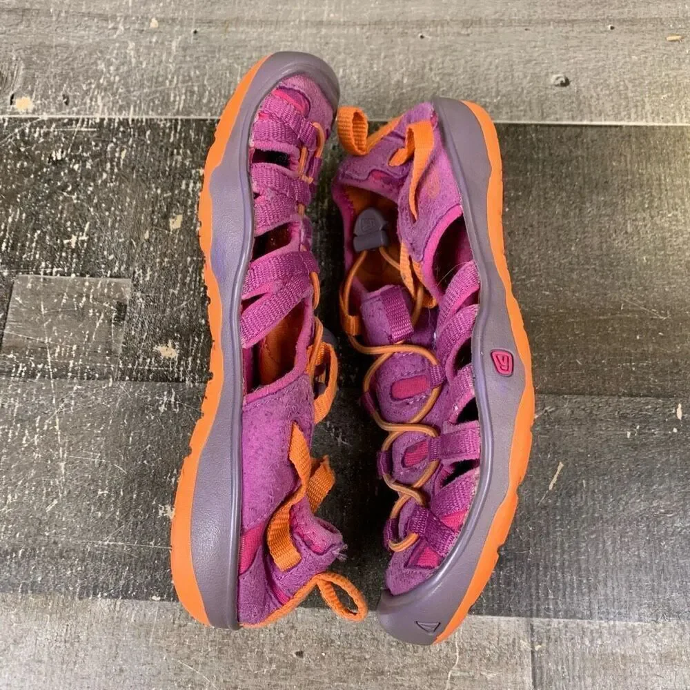 Keen Youth Size 3 Moxie Sandals Pink Orange Strappy Adjustable Slip On Shoes